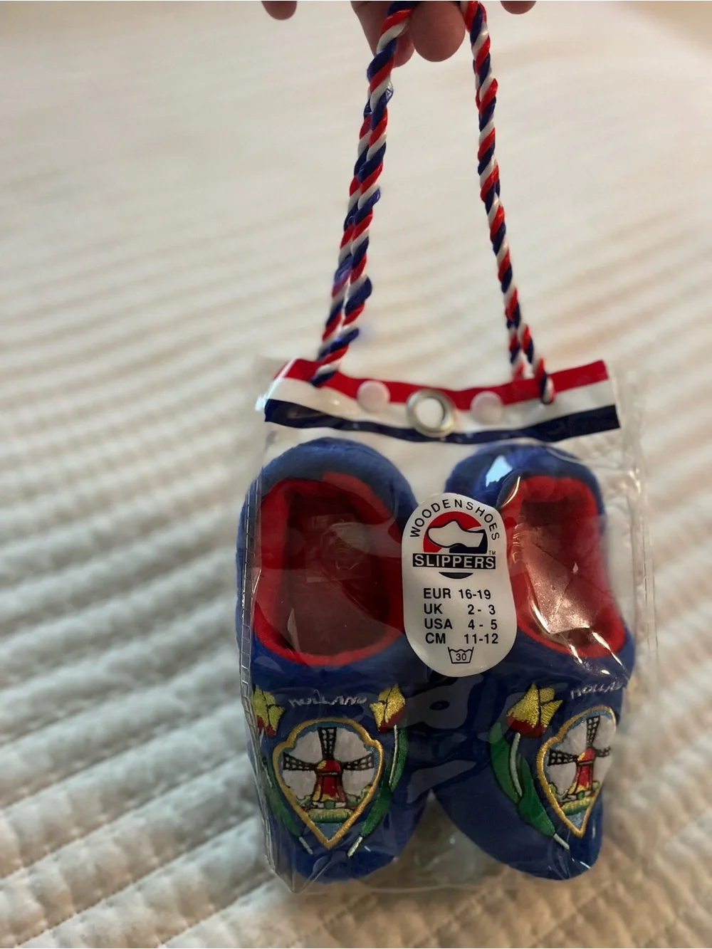 Kids Blue Holland Tulip Windmill Slippers